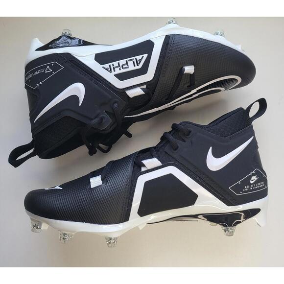 Nike Alpha Menace Pro 3 Mid Football Cleats Men Size 11.5 Black DH3293-001 NEW